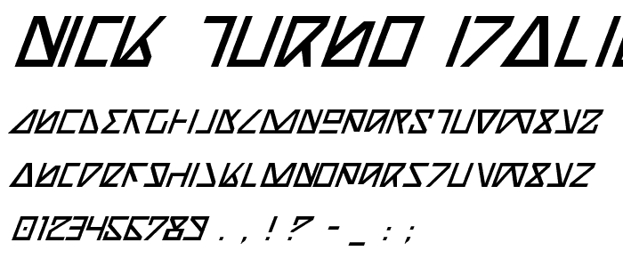 Nick Turbo Italic font